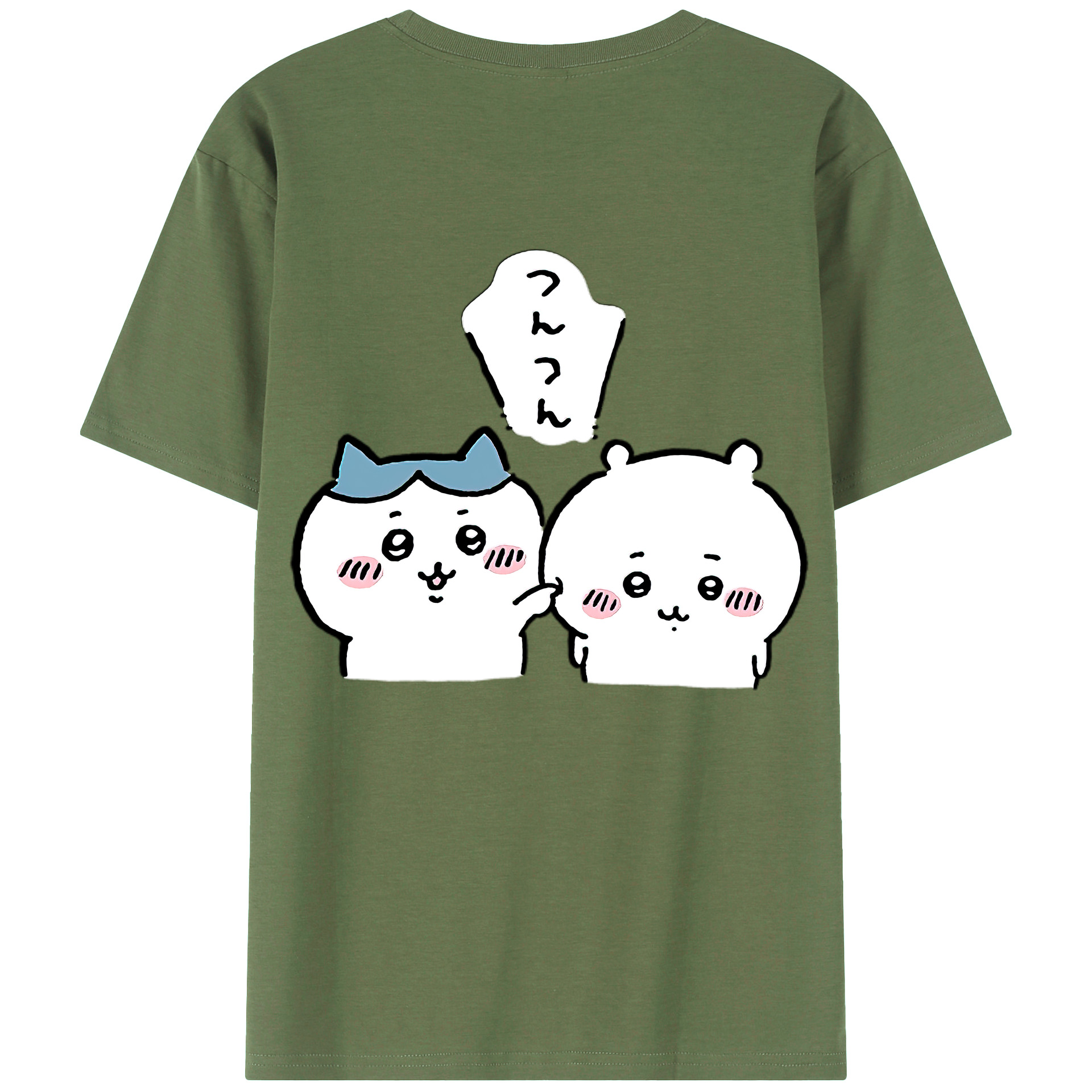 （画像用） ちいかわ ちいかわ Chii-kawa chiikawa 綿100％ メンズ半袖Tシャツ（バックプリント） 通気性